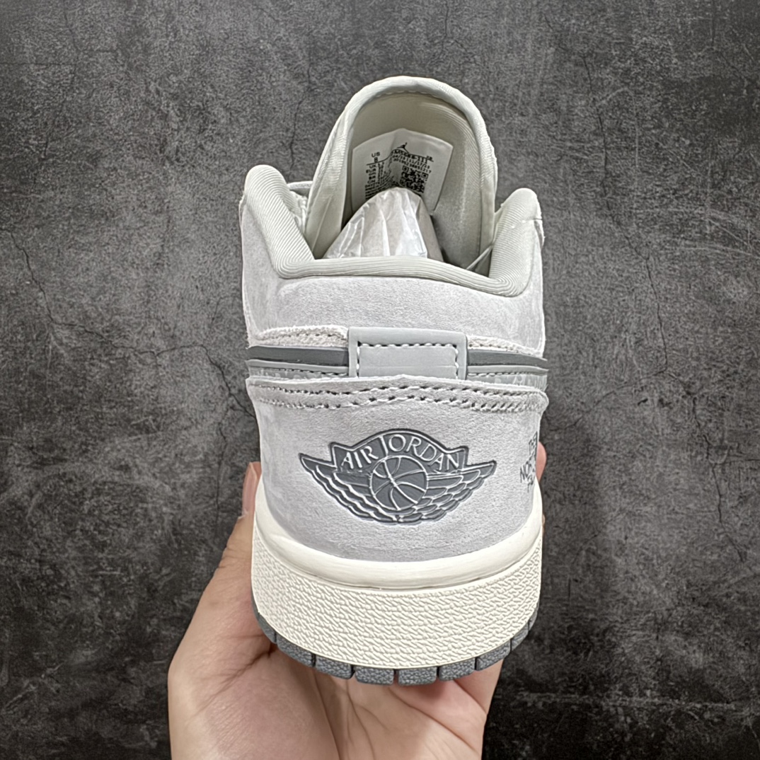 定制版AirJordan1LowAJ1乔1北面联名-翻毛灰高端定制低帮复古篮球鞋DM5688-111定制