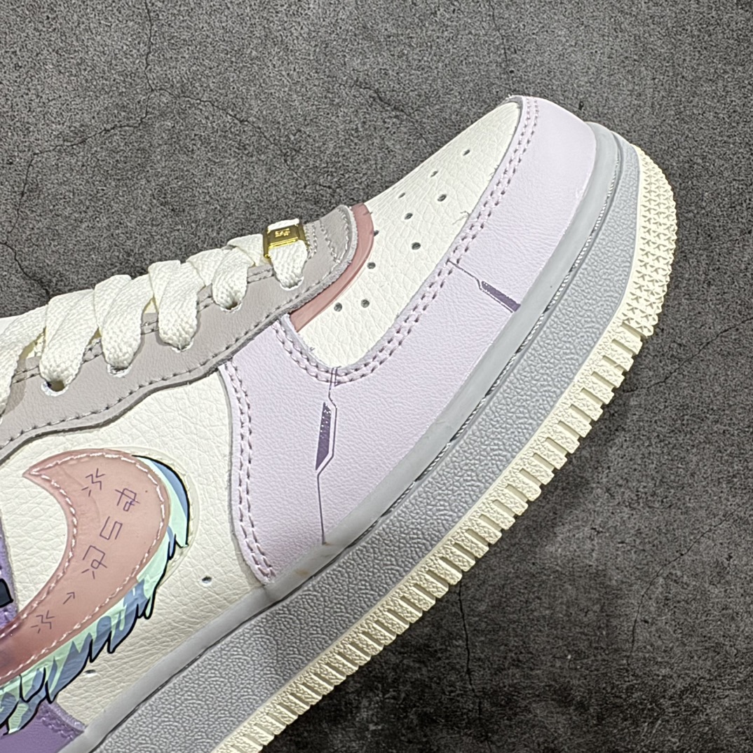 公司级NikeAirForce1Low07数码宝贝涂鸦仙女兽白紫原楦头原纸板打造纯正低帮空军版型专注外贸