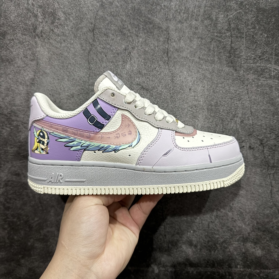 公司级NikeAirForce1Low07数码宝贝涂鸦仙女兽白紫原楦头原纸板打造纯正低帮空军版型专注外贸