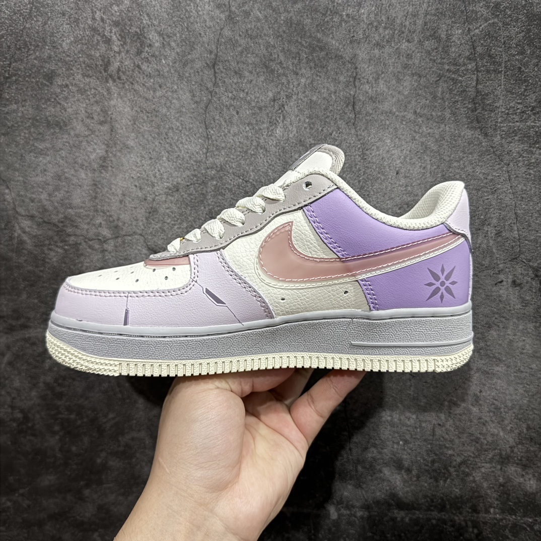 公司级NikeAirForce1Low07数码宝贝涂鸦仙女兽白紫原楦头原纸板打造纯正低帮空军版型专注外贸