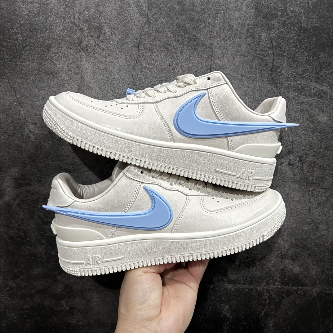 定制版NikeAirForce1Low07xAMBUSH米白蓝大钩原楦头原纸板打造纯正低帮空军版型专注外