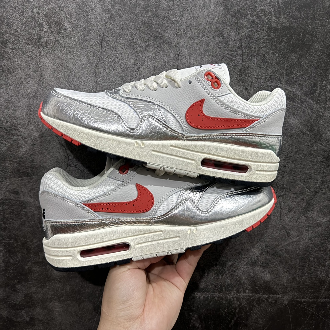 纯原版NikeAirMax1银红复古休闲跑步鞋官方同步上架真标原盒原底原面正确版型原版开发精准细节市面最