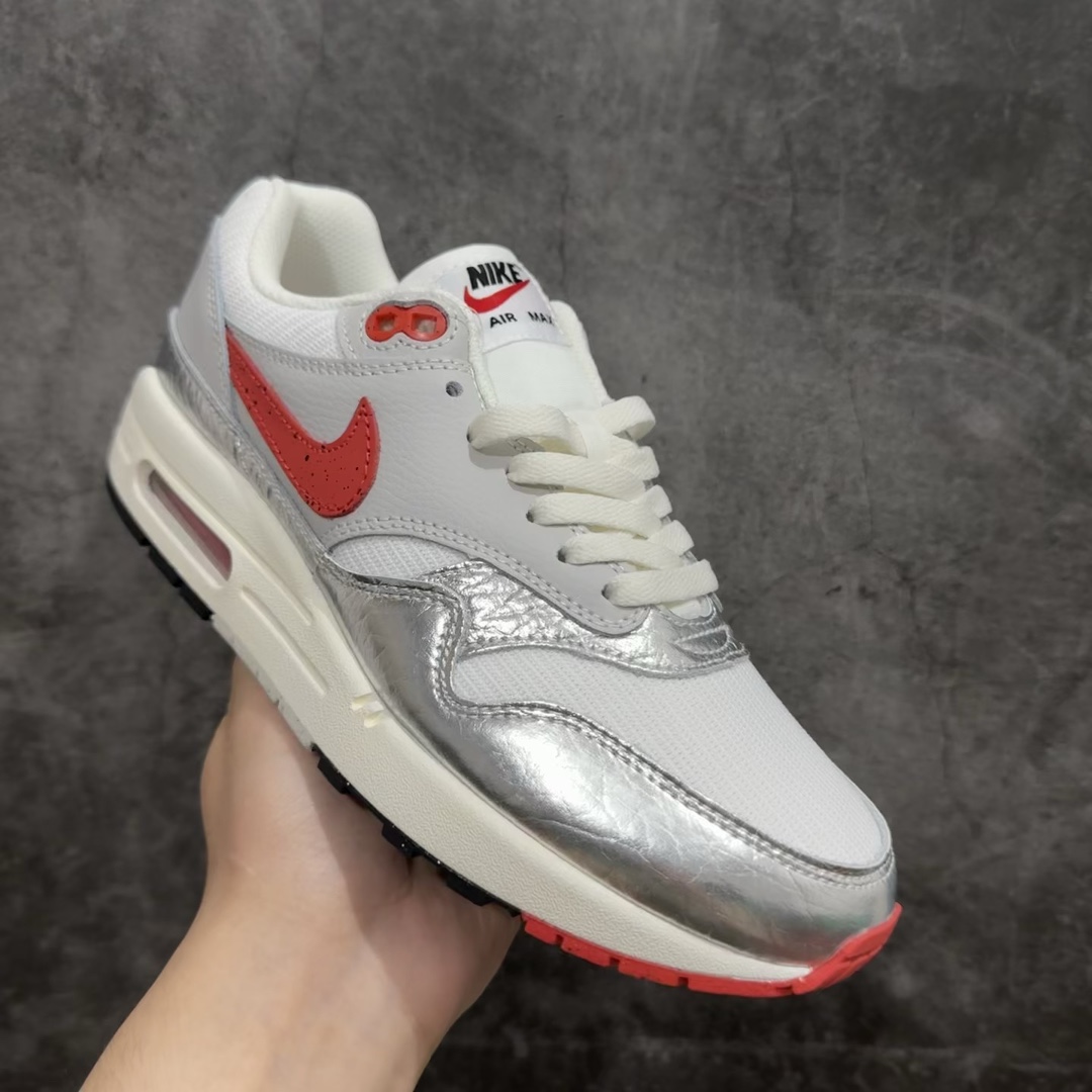 纯原版NikeAirMax1银红复古休闲跑步鞋官方同步上架真标原盒原底原面正确版型原版开发精准细节市面最