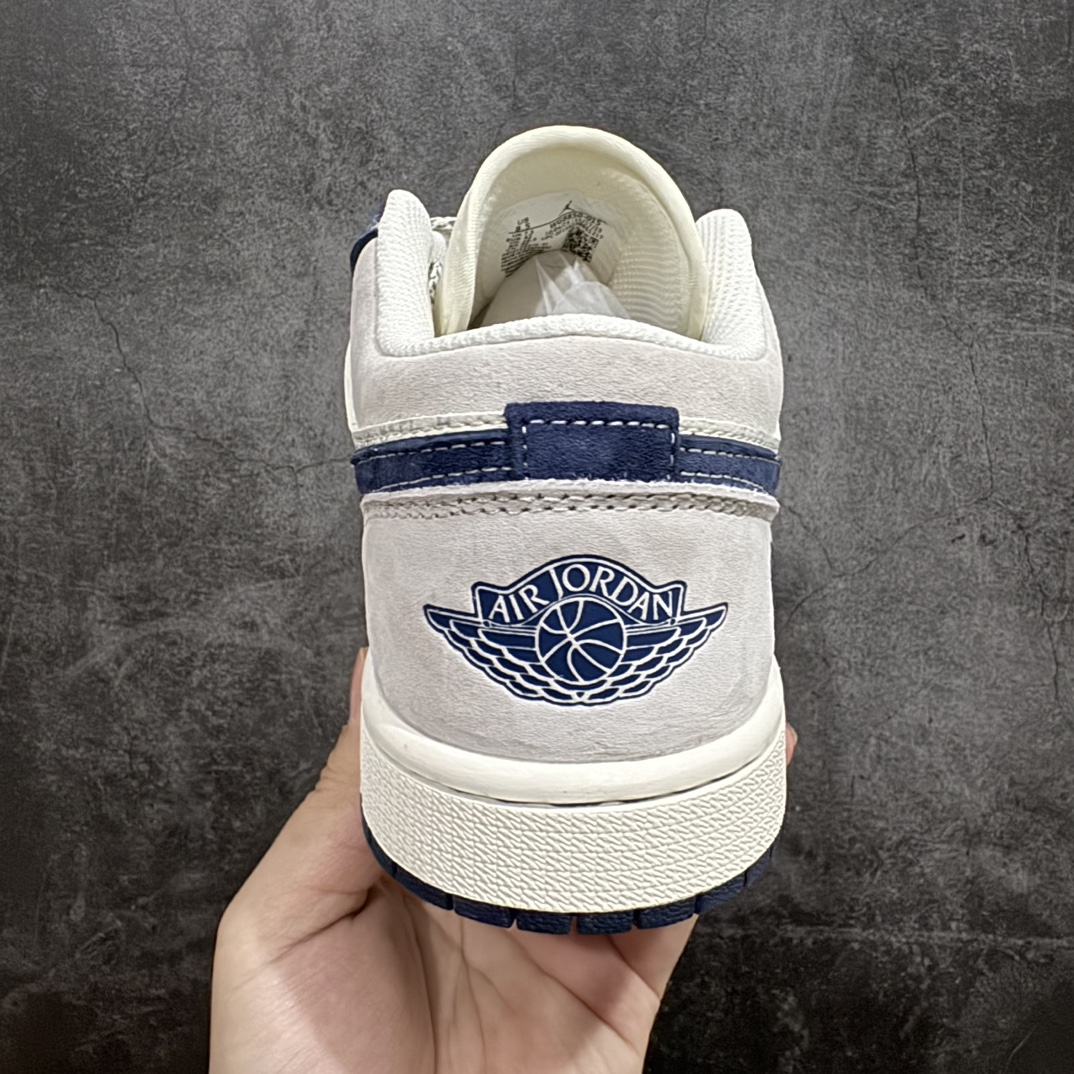 定制版AirJordan1LowAJ1乔1Bape联名-蓝灰猪八高端定制低帮复古篮球鞋WG8850-01