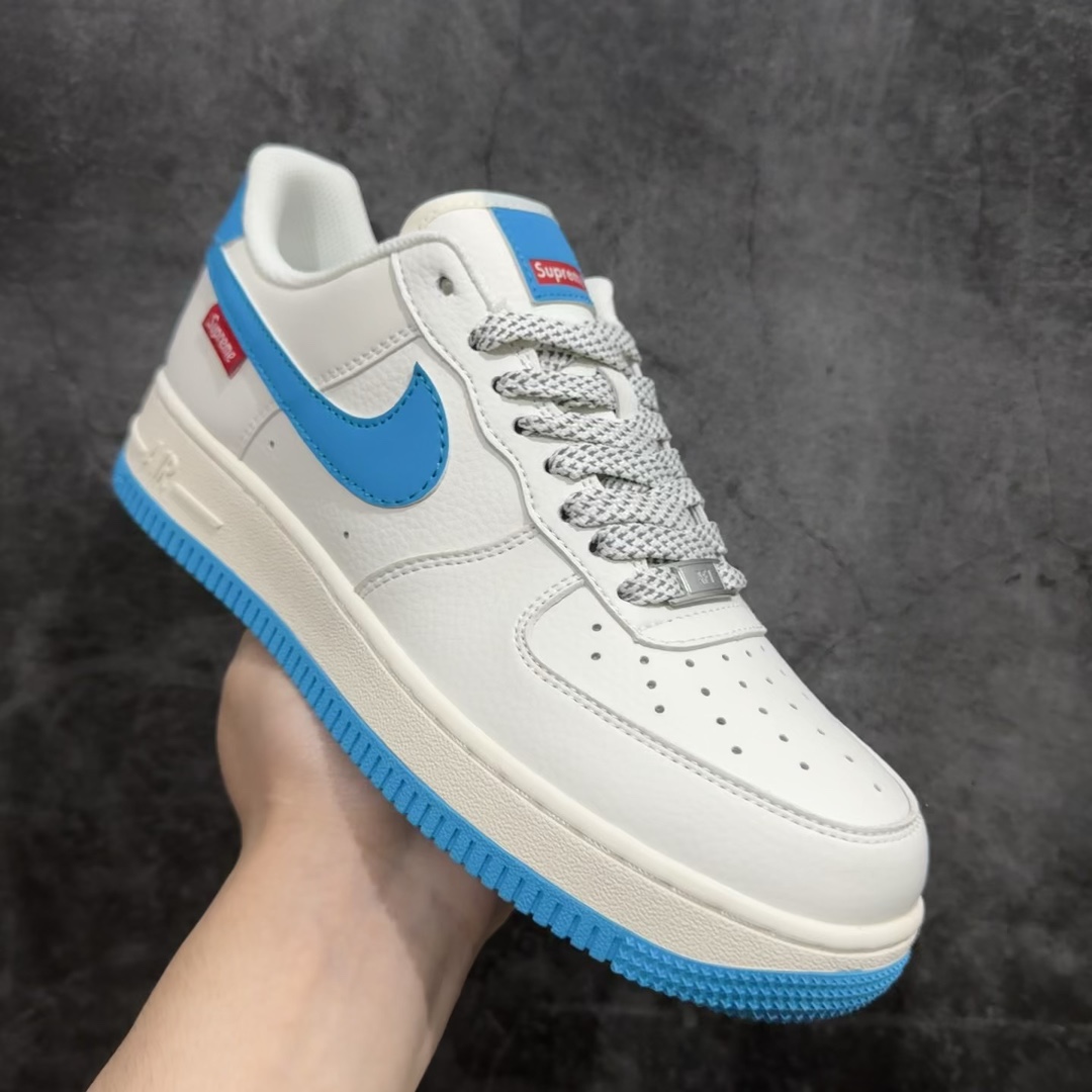 公司级海外限量发售NIkeAirForce107Low“Supreme联名--湖水蓝”空军一号低帮运动鞋