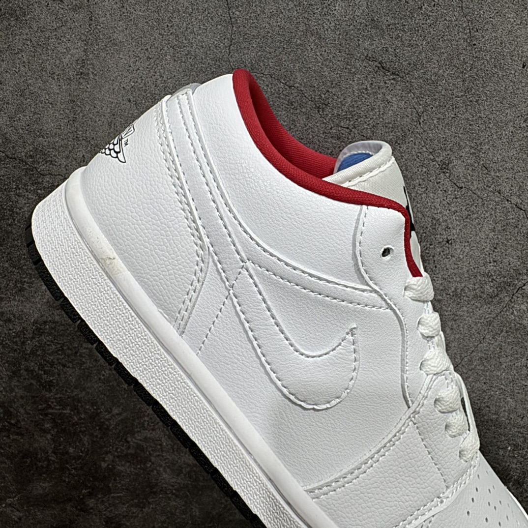 图片[6]-【K版】Air Jordan 1 Low AJ1 乔丹1代低帮白红色 货号：553558-164n同步官方配色 市场唯一独家头层皮打造 原鞋原档案开发原厂皮料 原档冲孔鞋头 正确满胶鞋垫 四线拉帮 原厂织唛标 鞋舌高弹海绵填充。nr 尺码：36 36.5 37.5 38 38.5 39 40 40.5 41 42 42.5 43 44 44.5 45 46 编码：LDS230250-鞋库