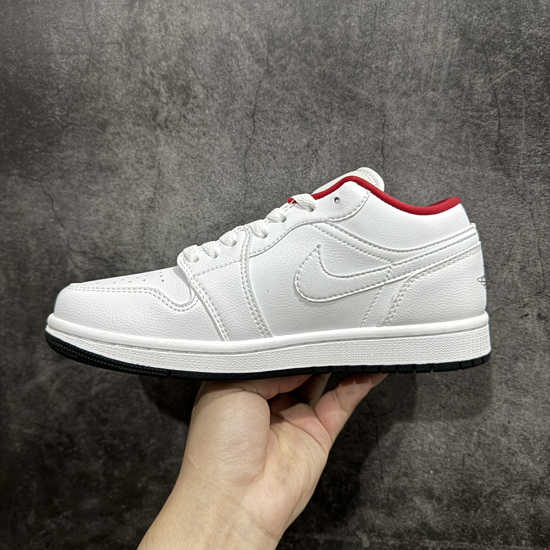 图片[2]-【K版】Air Jordan 1 Low AJ1 乔丹1代低帮白红色 货号：553558-164n同步官方配色 市场唯一独家头层皮打造 原鞋原档案开发原厂皮料 原档冲孔鞋头 正确满胶鞋垫 四线拉帮 原厂织唛标 鞋舌高弹海绵填充。nr 尺码：36 36.5 37.5 38 38.5 39 40 40.5 41 42 42.5 43 44 44.5 45 46 编码：LDS230250-鞋库