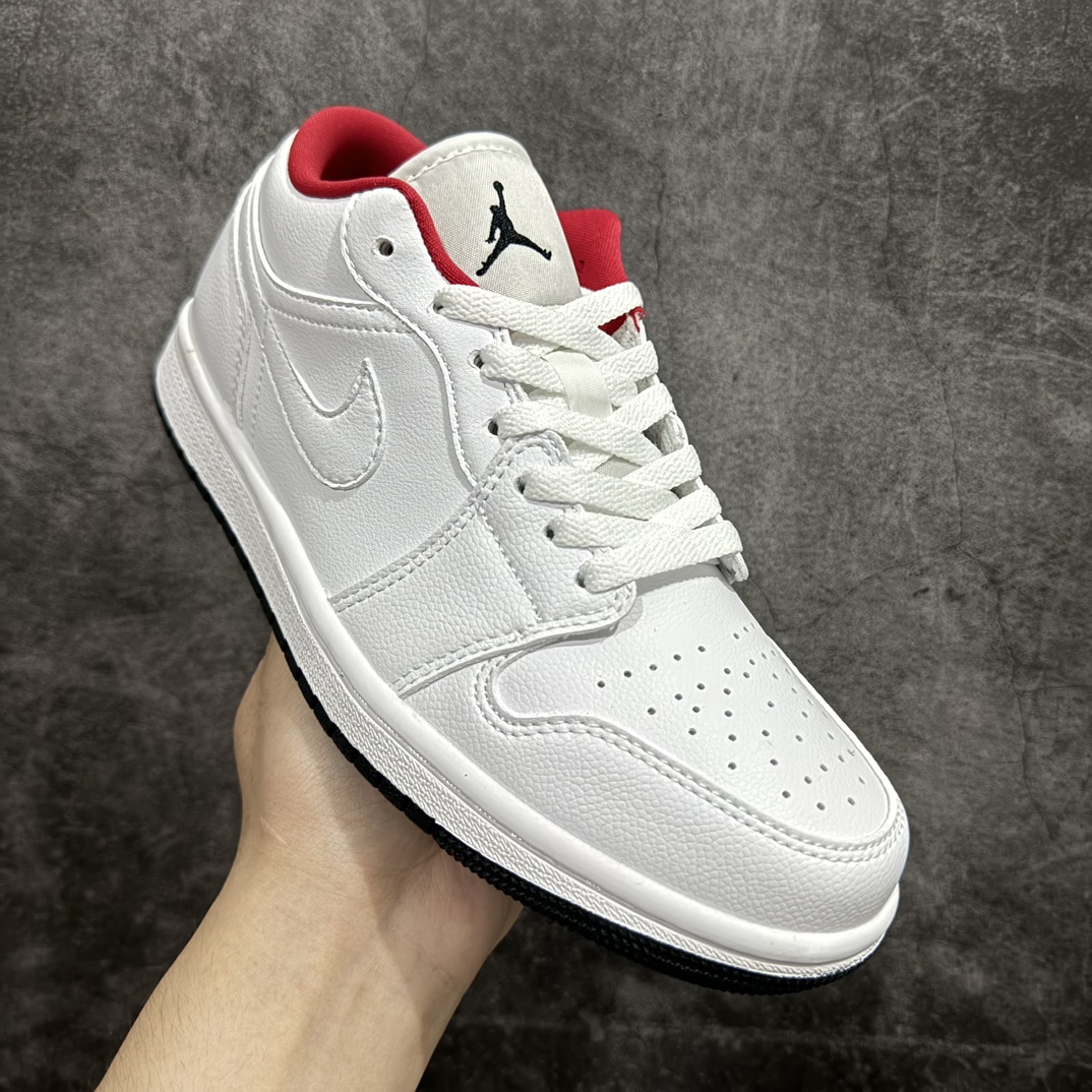 图片[3]-【K版】Air Jordan 1 Low AJ1 乔丹1代低帮白红色 货号：553558-164n同步官方配色 市场唯一独家头层皮打造 原鞋原档案开发原厂皮料 原档冲孔鞋头 正确满胶鞋垫 四线拉帮 原厂织唛标 鞋舌高弹海绵填充。nr 尺码：36 36.5 37.5 38 38.5 39 40 40.5 41 42 42.5 43 44 44.5 45 46 编码：LDS230250-鞋库