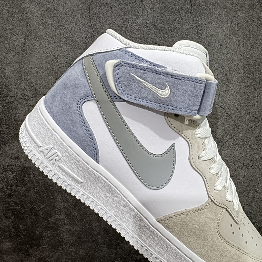 图片[7]-【定制版】Nike Air Force 1 Mid 07 麂皮灰白蓝n原楦头原纸板 打造纯正中帮空军版型 专注外贸渠道 全掌内置蜂窝气垫原盒配件 原厂中底钢印、拉帮完美官方货号：AL6896 557 Size：36 36.5 37.5 38 38.5 39 40 40.5 41 42 42.5 43 44 44.5 45 编码：LF310320-鞋库