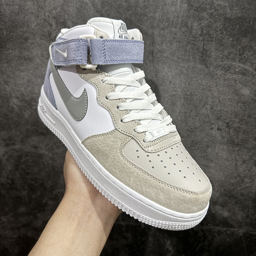 图片[3]-【定制版】Nike Air Force 1 Mid 07 麂皮灰白蓝n原楦头原纸板 打造纯正中帮空军版型 专注外贸渠道 全掌内置蜂窝气垫原盒配件 原厂中底钢印、拉帮完美官方货号：AL6896 557 Size：36 36.5 37.5 38 38.5 39 40 40.5 41 42 42.5 43 44 44.5 45 编码：LF310320-鞋库