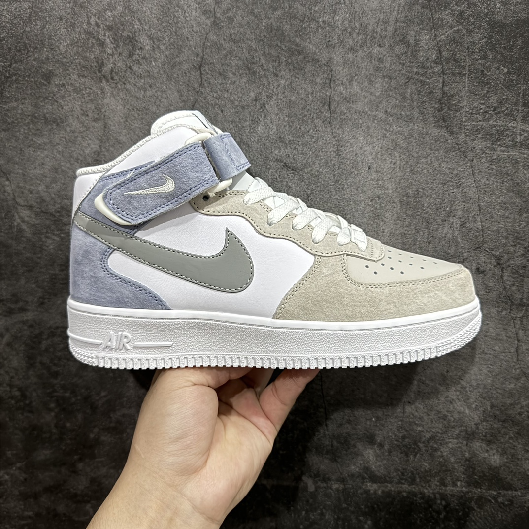 【定制版】Nike Air Force 1 Mid 07 麂皮灰白蓝n原楦头原纸板 打造纯正中帮空军版型 专注外贸渠道 全掌内置蜂窝气垫原盒配件 原厂中底钢印、拉帮完美官方货号：AL6896 557 Size：36 36.5 37.5 38 38.5 39 40 40.5 41 42 42.5 43 44 44.5 45 编码：LF310320-鞋库