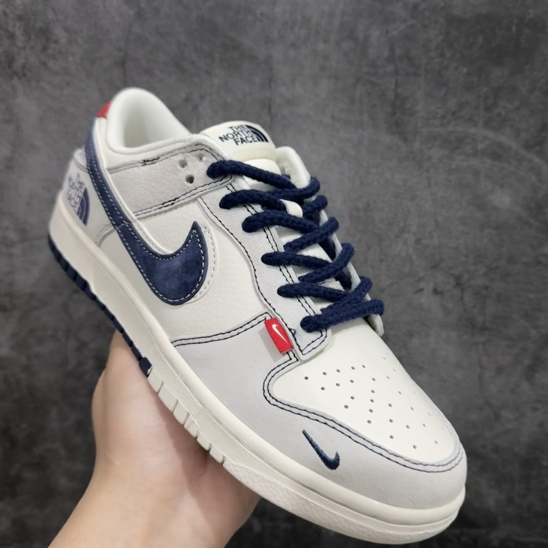 定制版NikeSBDunkLowxTheNorthFace白蓝红小钩麻绳纯原大厂出品极力推荐原装头层材料