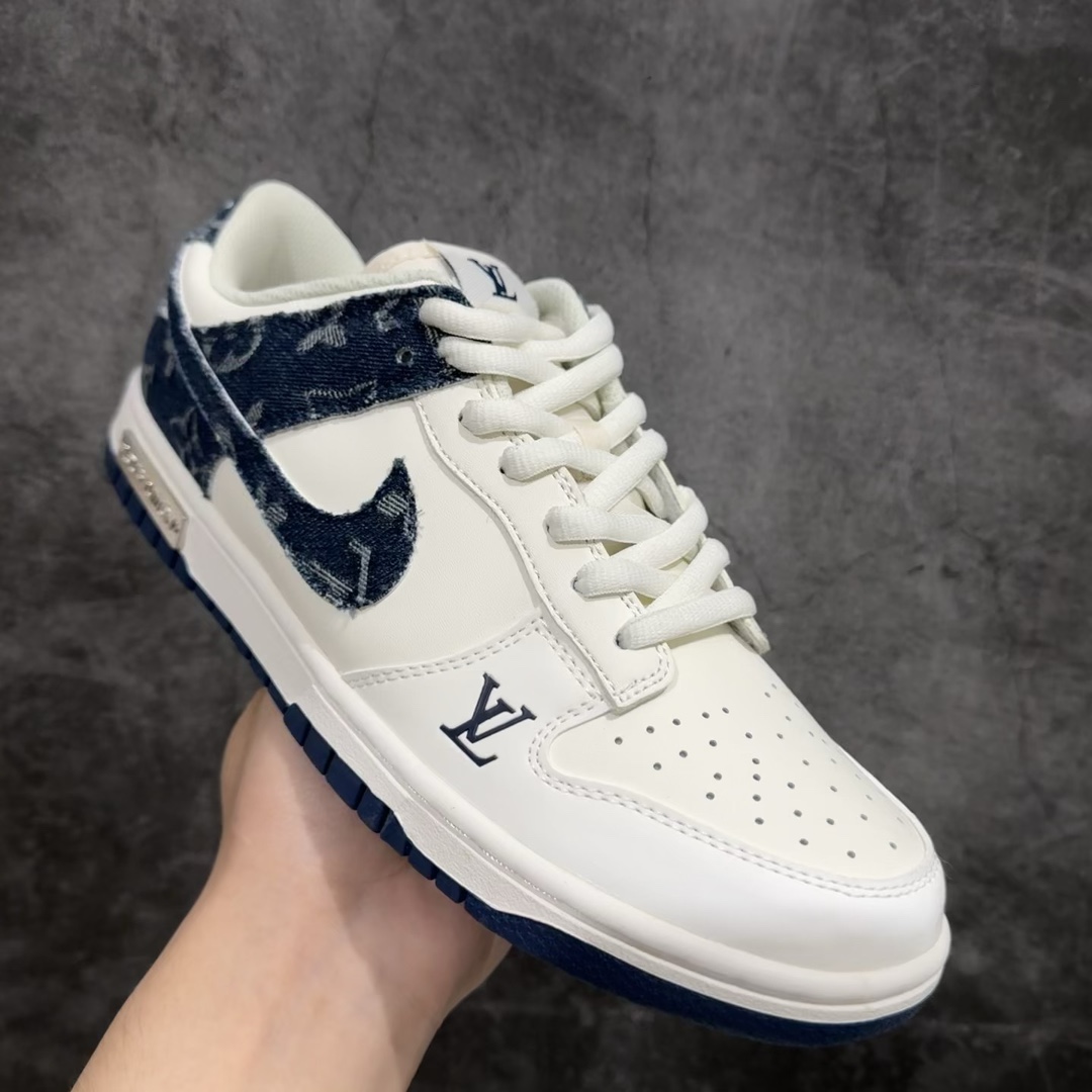 定制版NikeSBDunkLowxLouisVuitton白蓝牛仔纯原大厂出品极力推荐原装头层材料独家版