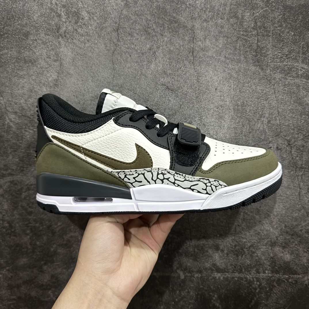 【纯原N版】Air Jordan Legacy AJ312 Low低帮复古篮球鞋 白绿黑 CD7069-120nnn市场最强独一档产物 全套原纸板楦头开发 原厂大底磨具加持立体防滑纹理 原档数据后跟TPU子母扣魔术贴 原装可视Air Sole气垫 原汁原味最完美的312代版型 唯一正确鞋头趴度弧度高度鞋身腰线 进口港宝加持 后跟自然饱满 全鞋荧光划线卡点 追求极致完美 每一双都是工艺品 多重QC质检 超越公司货的品控标准 实实在在的免检产品 鞋身采用了皮革材质打造 横跨鞋面的魔术贴十分吸睛 侧面的Swoosh Logo的一部分被鞋面遮挡了一部分 颇具玩味 魔术贴上标有NK标识 而鞋舌上是Jordan的经典红色飞翼Logo 后跟和鞋底均采用了AJ3的设计 后跟上同样也使用了经典的爆裂纹图案SIZE：36 36.5 37.5 38 38.5 39 40 40.5 41 42 42.5 43 44 44.5 45 46 47.5 编码：QH2802300-鞋库