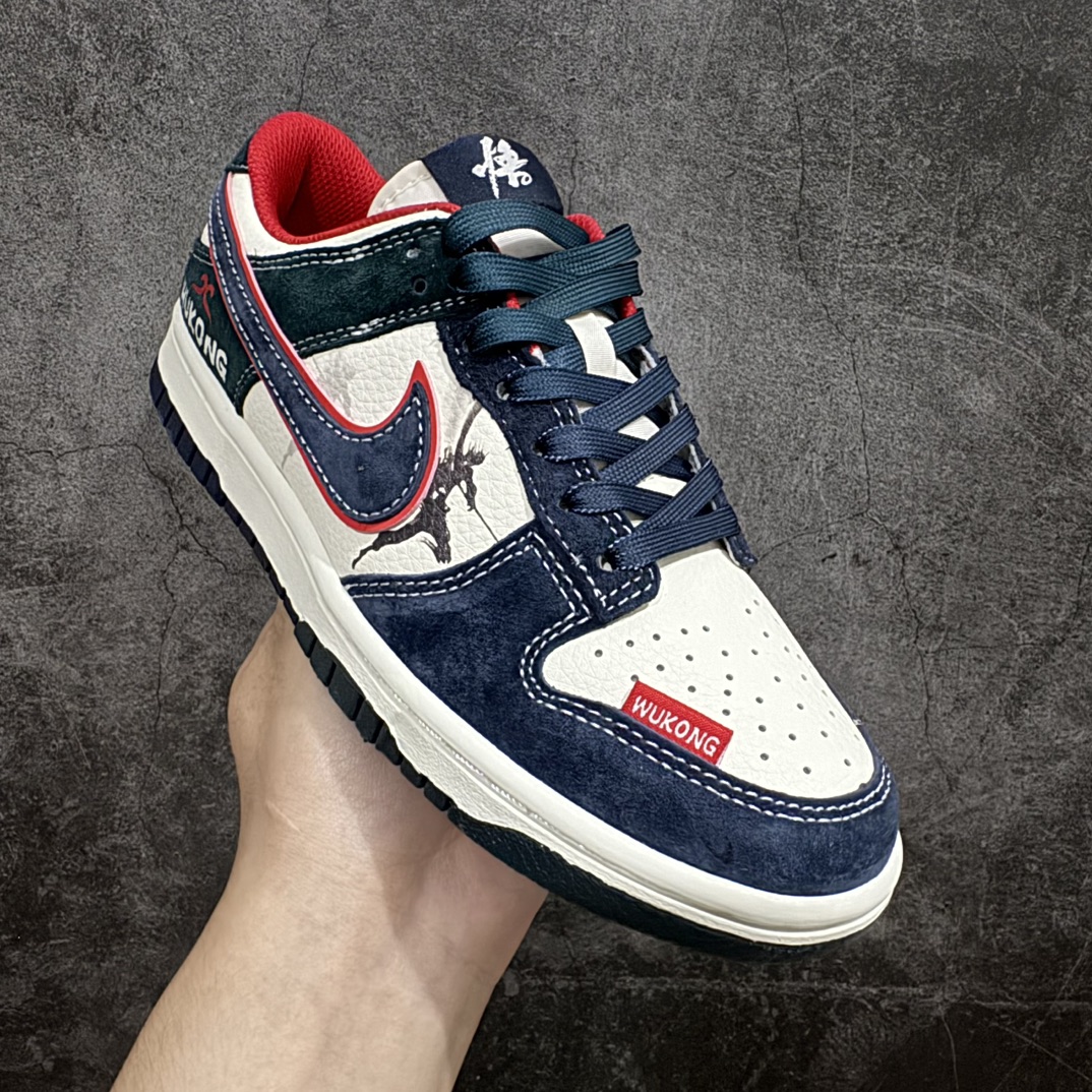 图片[3]-【定制版】Nk SB Dunk Low 悟空系列-米黄藏蓝勾 周年高端定制 低帮休闲板鞋 DJ2024-035rn#定制鞋盒 大厂纯原品质出货 超高清洁度 皮料切割干净无任何毛边 细节完美r 尺码：36 36.5 37.5 38 38.5 39 40 40.5 41 42 42.5 43 44 44.5 45  编码：HXS340360-鞋库