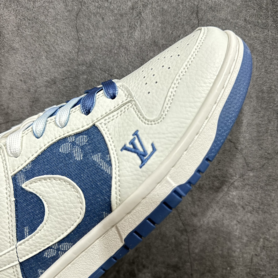 图片[6]-【定制版】Nk SB Dunk Low LV联名-米蓝印花 周年高端定制 低帮休闲板鞋 JH8310-954rn#定制鞋盒 大厂纯原品质出货 超高清洁度 皮料切割干净无任何毛边 细节完美 r 尺码：36 36.5 37.5 38 38.5 39 40 40.5 41 42 42.5 43 44 44.5 45  编码：HXS320340-鞋库