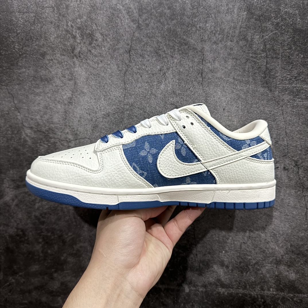 图片[2]-【定制版】Nk SB Dunk Low LV联名-米蓝印花 周年高端定制 低帮休闲板鞋 JH8310-954rn#定制鞋盒 大厂纯原品质出货 超高清洁度 皮料切割干净无任何毛边 细节完美 r 尺码：36 36.5 37.5 38 38.5 39 40 40.5 41 42 42.5 43 44 44.5 45  编码：HXS320340-鞋库