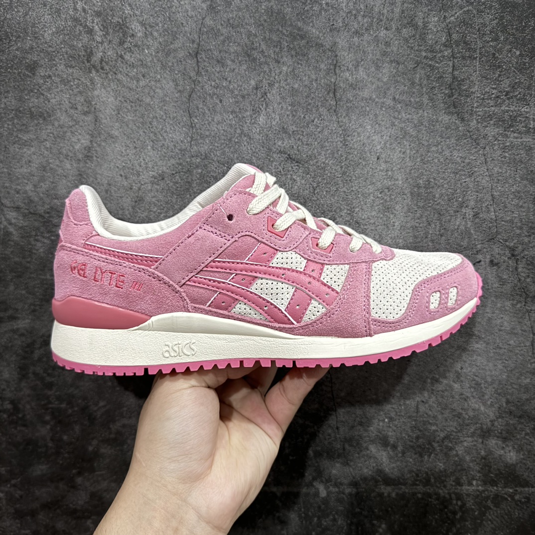 【公司级】Asics Gel-Lyte 3  反毛皮织物休闲跑步鞋GEL-LYTET™III OG运动鞋再次以其90年代初期的原始形状和结构出现n轮廓由三井茂之(Shigeyuki Mitsui)于1990年设计 结合了裂舌应用其最初灵感来自GEL-LD RACER™鞋n鞋在脚跟处采用其标志性的GEL™技术缓冲装置n可提高减震效果并提供持久的舒适感n 尺码: 36 36.5 37.5 38 38.5 39 40 40.5 41 42 42.5 43 44 44.5 45  编码：HCAM270280-鞋库