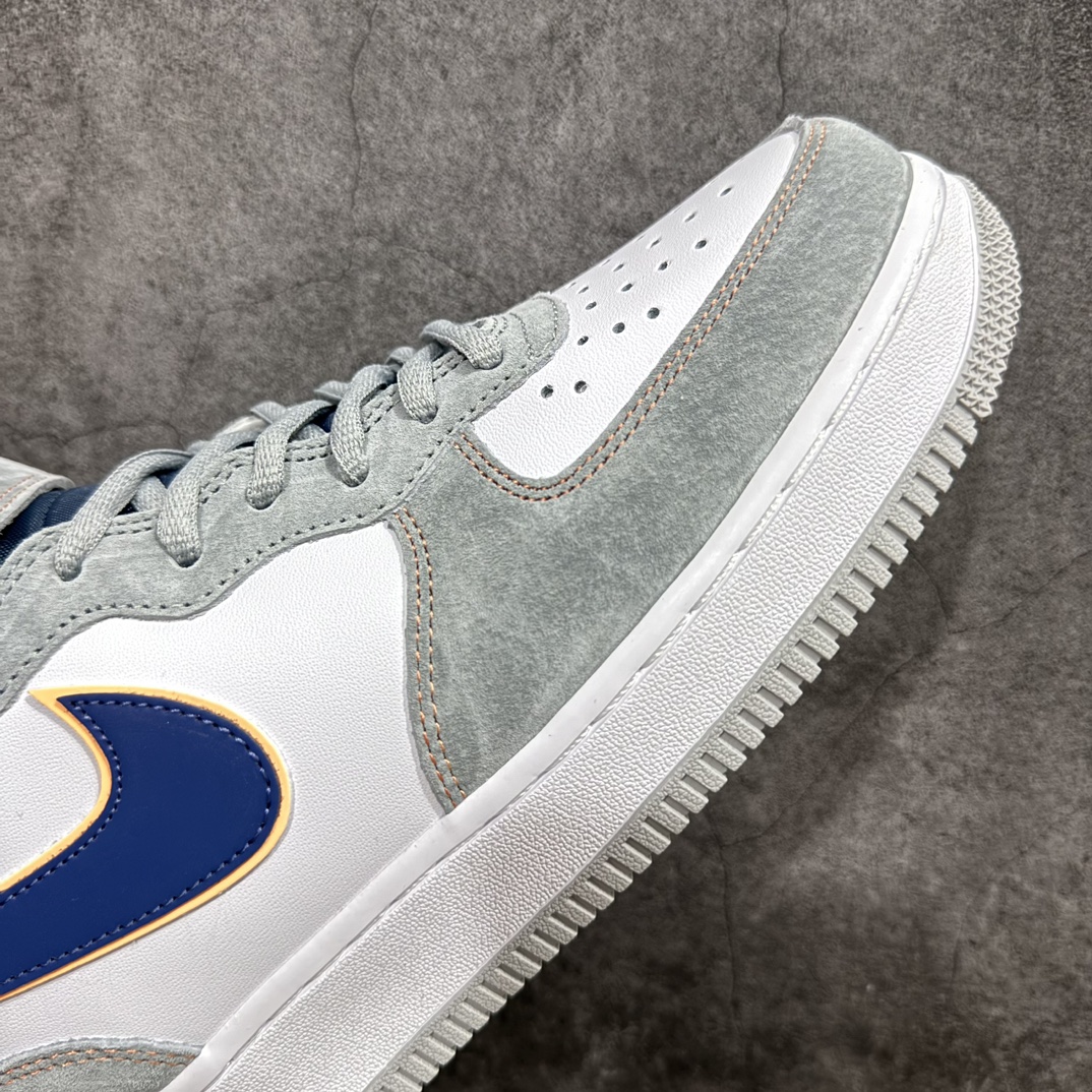 公司级NikeAirForce1Mid07麂皮灰蓝橙原楦头原纸板打造纯正中帮空军版型专注外贸渠道全掌内置