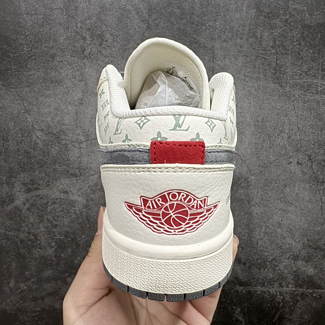 定制版AirJordan1RetroLowxLouisVuitton白灰官方同步新色原装级产物拒绝公底立