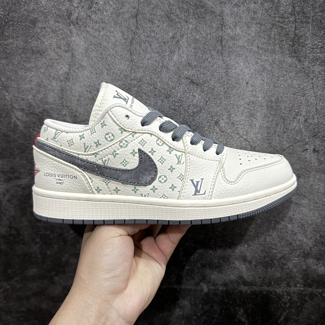 定制版AirJordan1RetroLowxLouisVuitton白灰官方同步新色原装级产物拒绝公底立