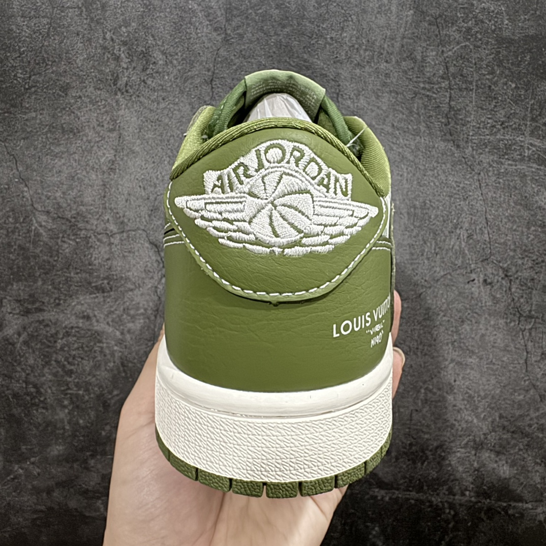 定制版TravisScottxNikeAirJordan1LowxLouisVuitton白绿AirJo