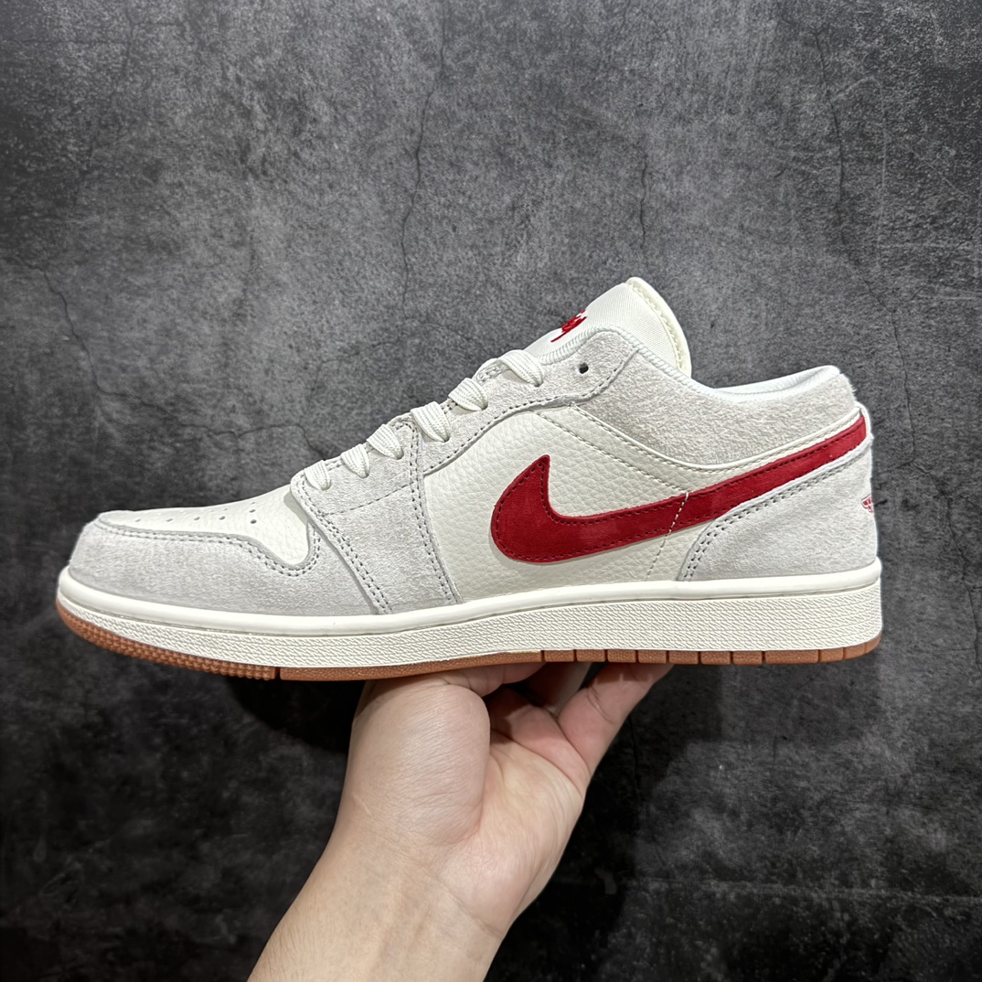 定制版 Air Jordan 1 Retro Low x Stussy 斯图西米红翻毛 SJ9950-023