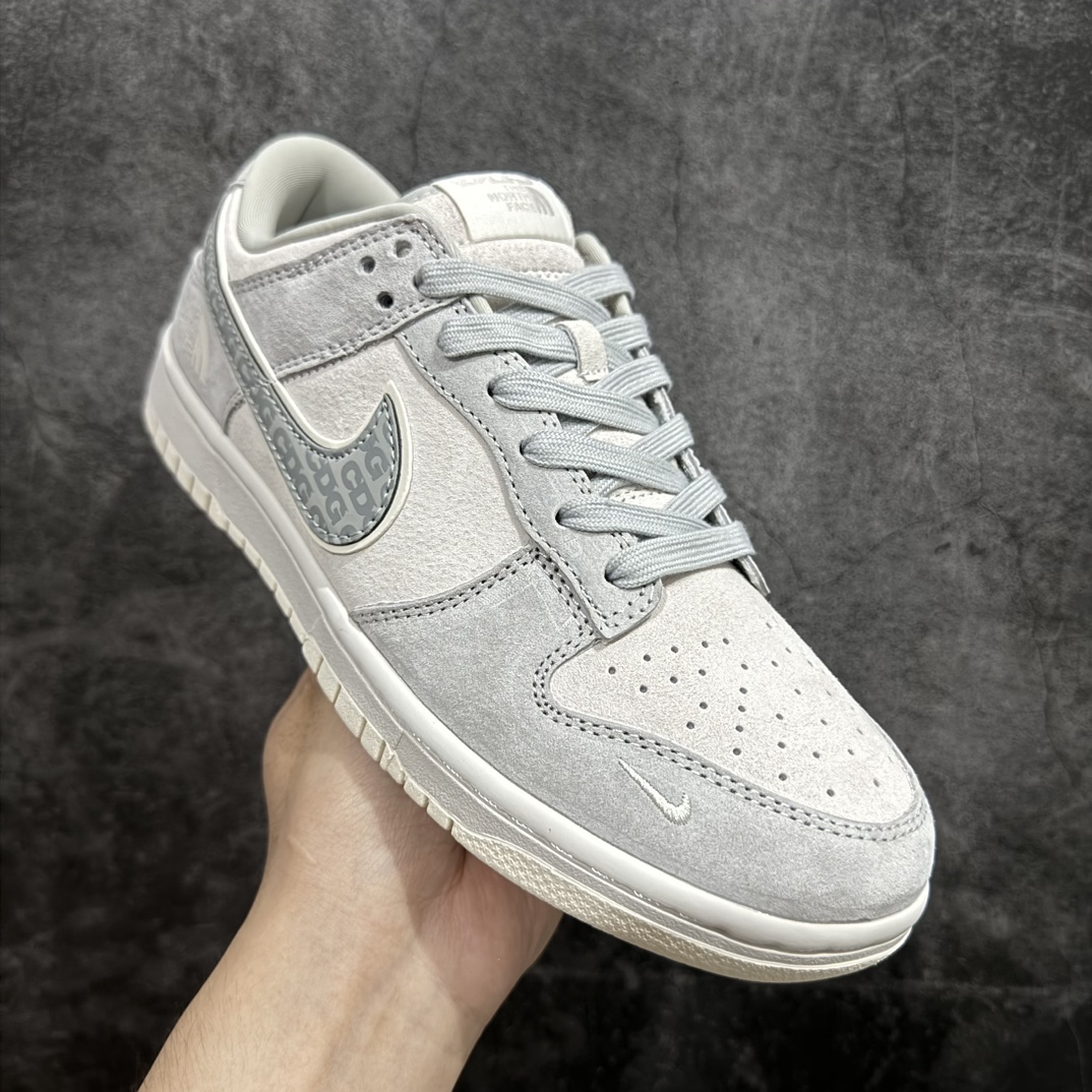 定制版 Nike SB Dunk Low x CDG x The North Face 翻毛灰小钩 DQ1098-399