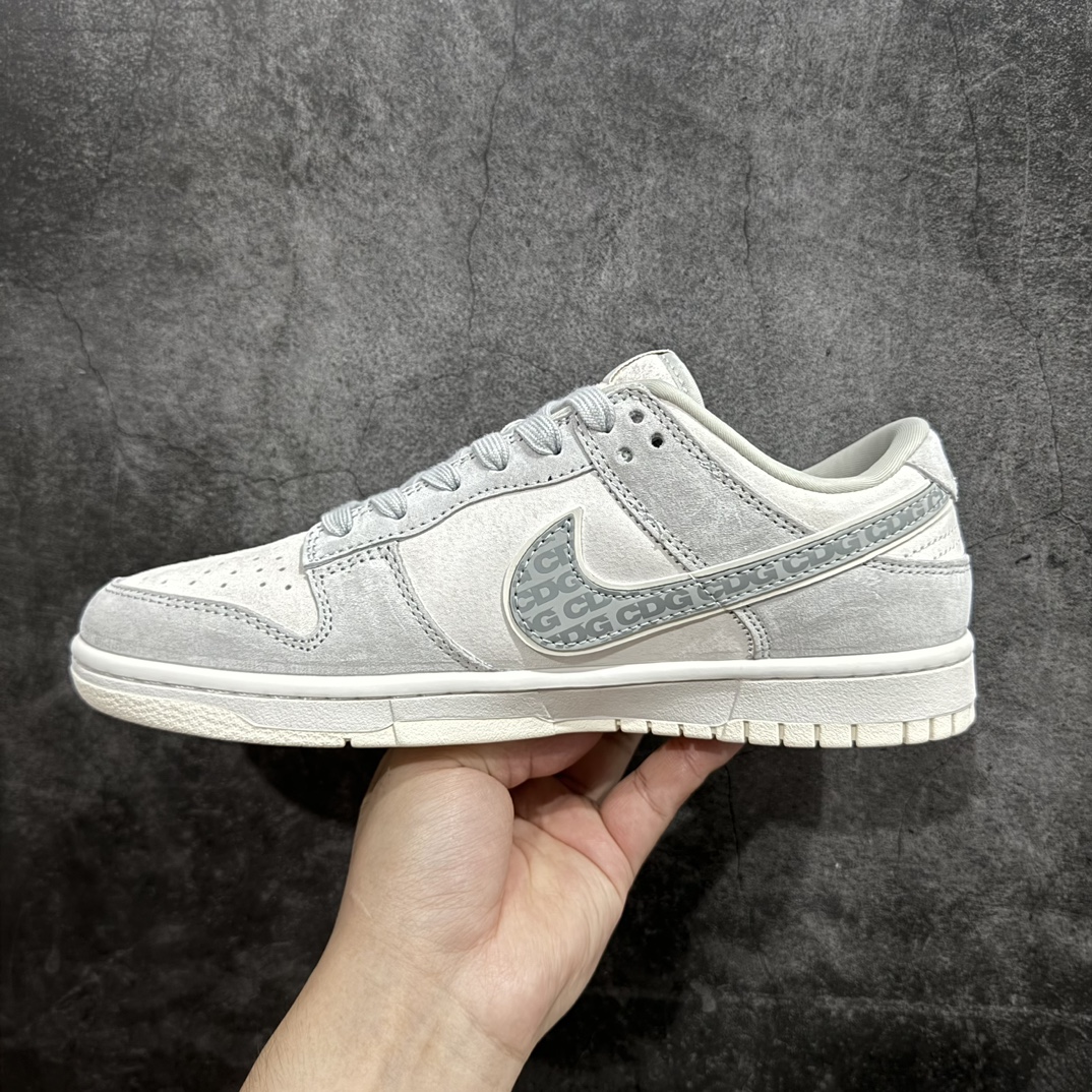 定制版 Nike SB Dunk Low x CDG x The North Face 翻毛灰小钩 DQ1098-399