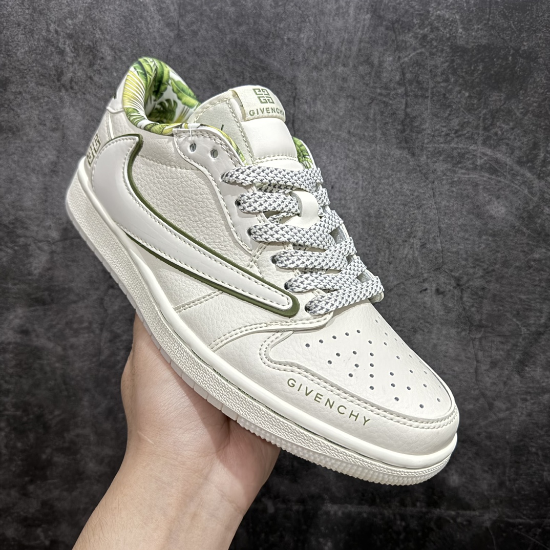 图片[3]-【定制版】Travis Scott x Nike Air Jordan 1 Low x GIVENCHY 白绿nAir Jordan 1 Low 反转白绿满天星倒钩 纯原版本n全鞋采用原装头层皮，用料扎实 精雕细琢n鞋型极致还原 飞翼3D打印改良 深度立体四线中底拉帮皮料选材 钢印 背胶一应俱全 全新批次 原装原模大底全鞋原厂定制皮料，手感细腻正确折边工艺 完美细节诠释 官方货号：XY2688 119 Size：36 36.5 37.5 38 38.5 39 40 40.5 41 42 42.5 43 44 44.5 45 编码：HXS320340-鞋库