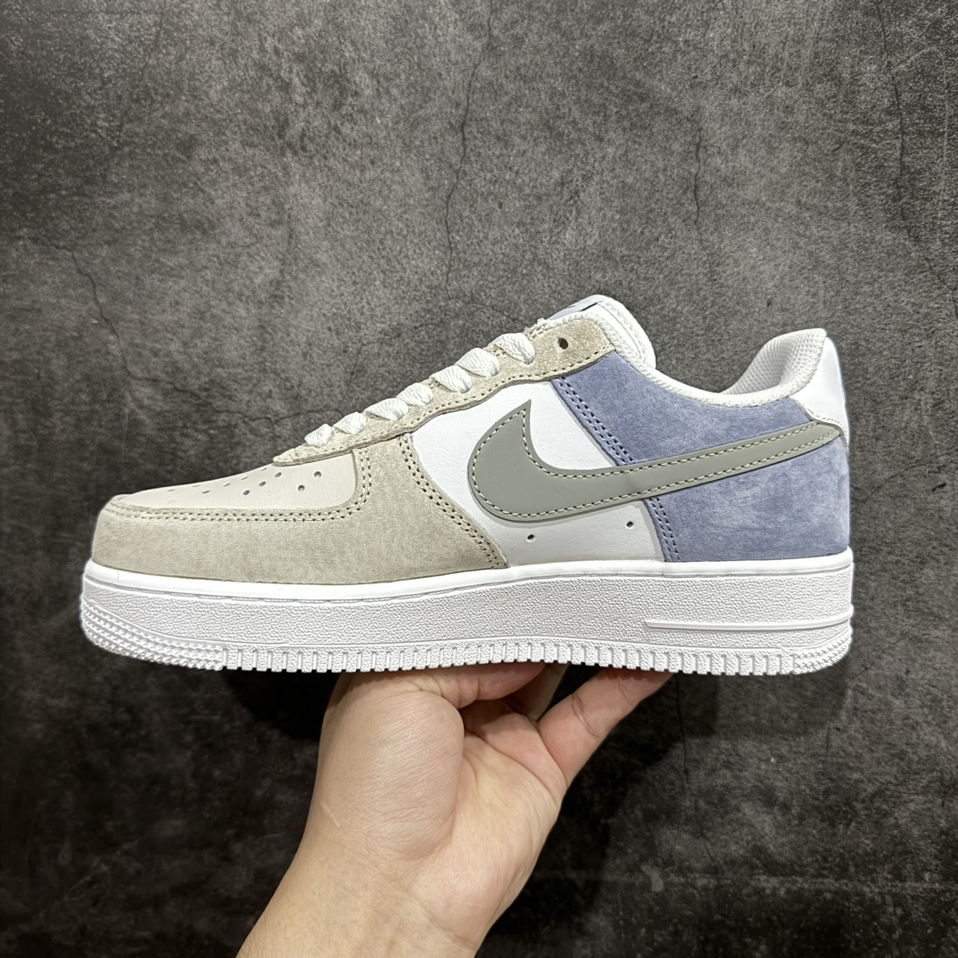 图片[2]-【公司级】Nike Air Force 1 Low 07 麂皮拼接灰蓝n原楦头原纸板 打造纯正低帮空军版型 专注外贸渠道 全掌内置蜂窝气垫原盒配件 原厂中底钢印、拉帮完美官方货号：LM2033 208 Size：36 36.5 37.5 38 38.5 39 40 40.5 41 42 42.5 43 44 44.5 45 编码：LF290300-鞋库