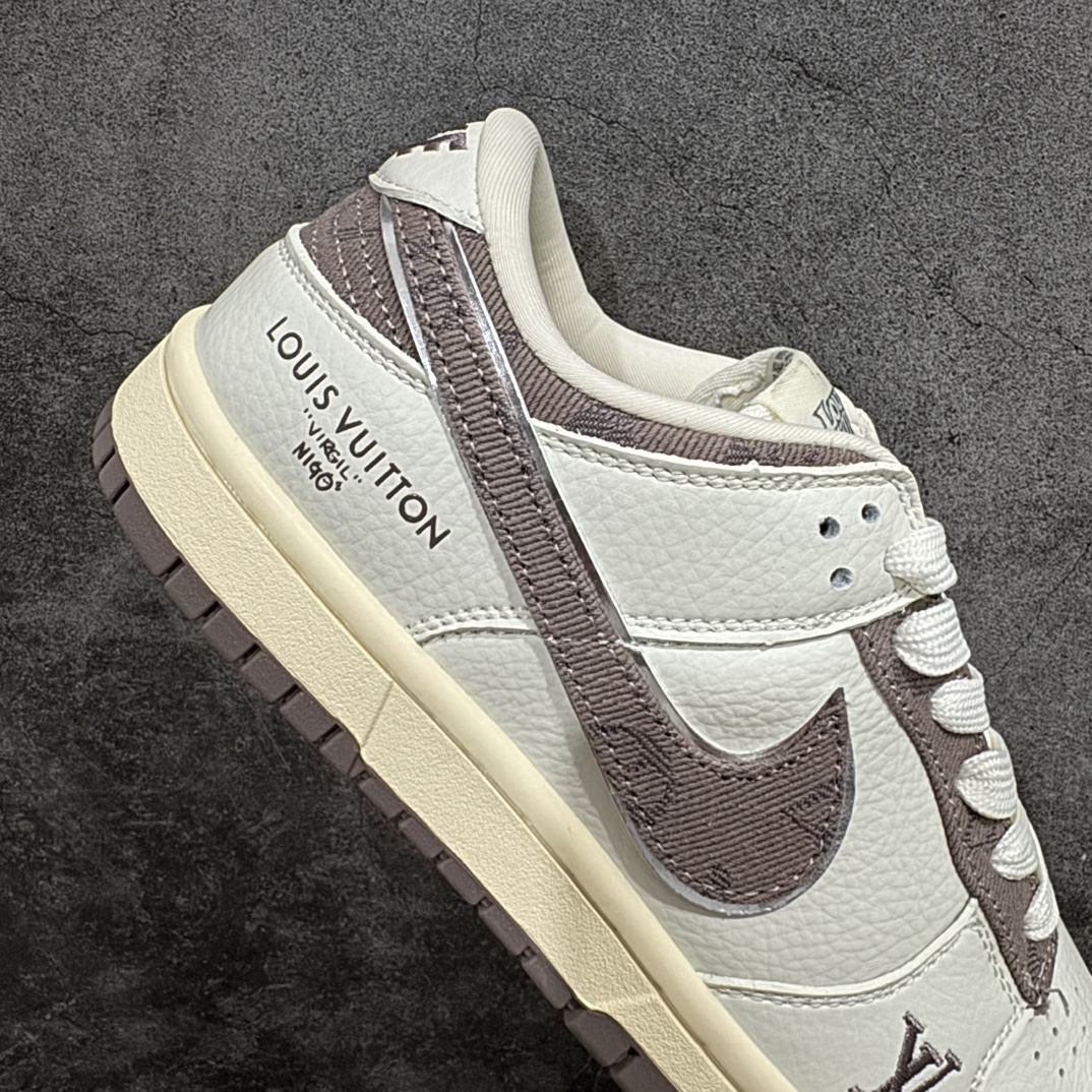 图片[7]-【定制版】Nike SB Dunk Low x Louis Vuitton 米棕n纯原大厂出品 极力推荐n原装头层材料 独家版型蒸餾加工n帶來的是更好的视觉和脚感体验n大厂纯原品质出货 清洁度 电绣工艺皮料切割干净无任何毛边 细节完美 官方货号：JH8310 957XK 尺码：36 36.5 37.5 38 38.5 39 40 40.5 41 42 42.5 43 44 44.5 45  编码：HXS320340-鞋库