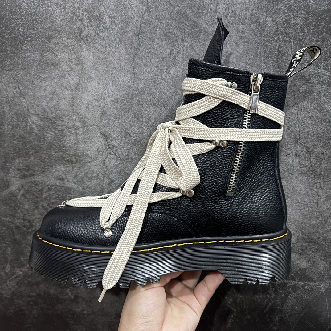 图片[2]-【广东纯原版】Rick Owens ✖️Dr.Martens 2023联名马丁靴nowens五芒星设计&马丁经典鞋型，鞋面头层摔纹牛皮，牦牛皮内里，独家开模生胶大底（6cm）n男女同款35-46码，女生买小一码 编码：GZTHB460500-鞋库