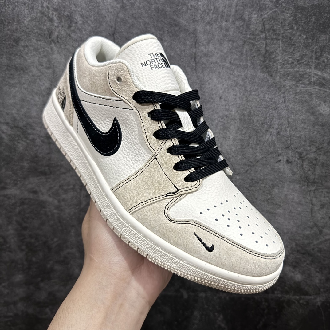 图片[3]-【定制版】Air Jordan 1 Low AJ1 乔1北面联名-奶咖 高端定制 低帮复古篮球鞋 SJ9950-028定制鞋盒 大厂纯原品质出货 超高清洁度 皮料切割干净无任何毛边 细节完美  尺码：36-45（半） 编码：HXS320340-鞋库