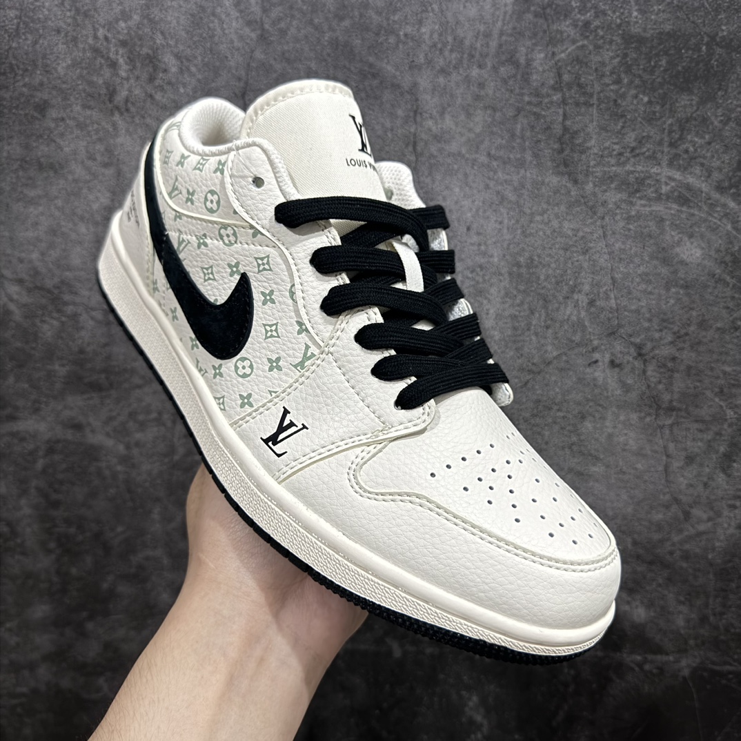 图片[3]-【定制版】Air Jordan 1 Low AJ1 乔1 LV联名-印花深蓝勾 高端定制 低帮复古篮球鞋 WG8850-009 #定制鞋盒 大厂纯原品质出货 超高清洁度 皮料切割干净无任何毛边 细节完美  尺码：36-45（半） 编码：HXS320340-鞋库