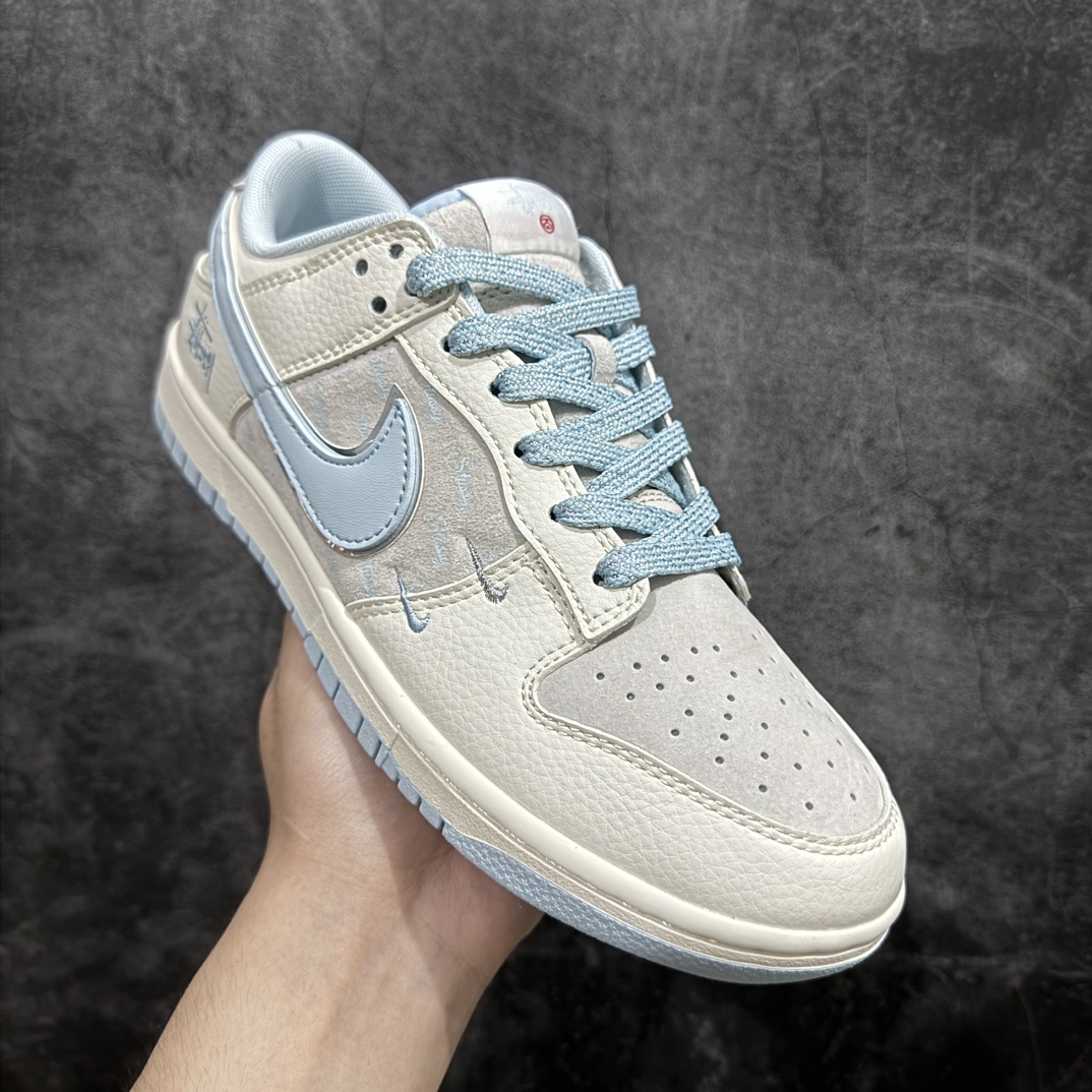 图片[3]-【定制版】Nk SB Dunk Low 斯图西联名-双勾冰晶蓝 周年高端定制 低帮休闲板鞋 XX2026-101定制鞋盒 大厂纯原品质出货 超高清洁度 皮料切割干净无任何毛边 细节完美  尺码：36-45（半） 编码：HXS320340-鞋库