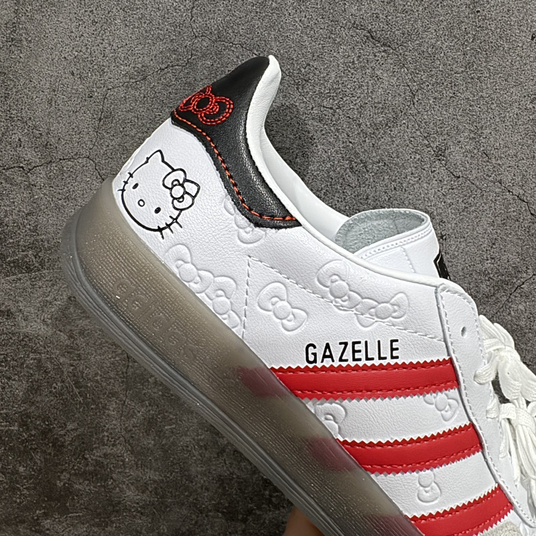 图片[7]-【纯原LZ版】凯蒂猫Hello Kitty x Adidas Gazelle Indoor Trainers\”Hello Kitty And Friends\”羚羊内训系列低帮复古百搭休闲运动德训风板鞋“联名白红黑凯蒂猫蝴蝶结印面”II0013nn男女鞋半码制n原楦开发版型采粒面移膜牛剖革组合用翻毛皮饰片鞋面材质n内环保海玻璃鞋垫 外置RB橡胶大底n 尺码：35 36 36⅔ 37⅓ 38 38⅔ 39⅓ 40 40⅔ 41⅓ 42 42⅔ 43⅓ 44 44⅔ 45 编码：NM250260-鞋库