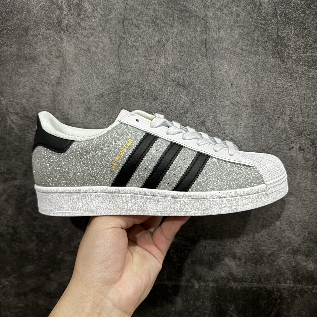 外贸版adidasoriginalsSUPERSTAR贝壳头灰白满天星渠道正品订单诠释市场最高工艺水平贝