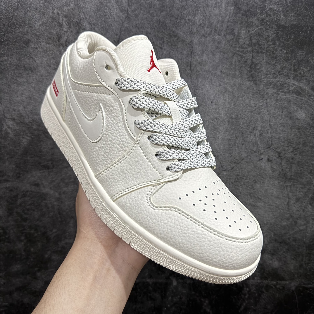 图片[3]-【定制版】Air Jordan 1 Retro Low x Supreme 米白官方同步新色 原装级产物拒绝公底 立体鞋型 细节完美 高清洁度 购置公司同步原材料 原汁原味 忠于原版 货号：WG8850 002 码数：36 36.5 37.5 38 38.5 39 40 40.5 41 42 42.5 43 44 44.5 45 编码：HXS260280-鞋库