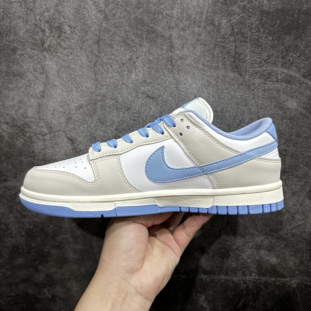 图片[2]-【定制版】Nk SB Dunk Low 圣罗兰系列-白灰蓝勾 周年高端定制 低帮休闲板鞋 GF2409-168rn#定制鞋盒 大厂纯原品质出货 超高清洁度 皮料切割干净无任何毛边 细节完美 r 尺码：36 36.5 37.5 38 38.5 39 40 40.5 41 42 42.5 43 44 44.5 45  编码：HXS320340-鞋库