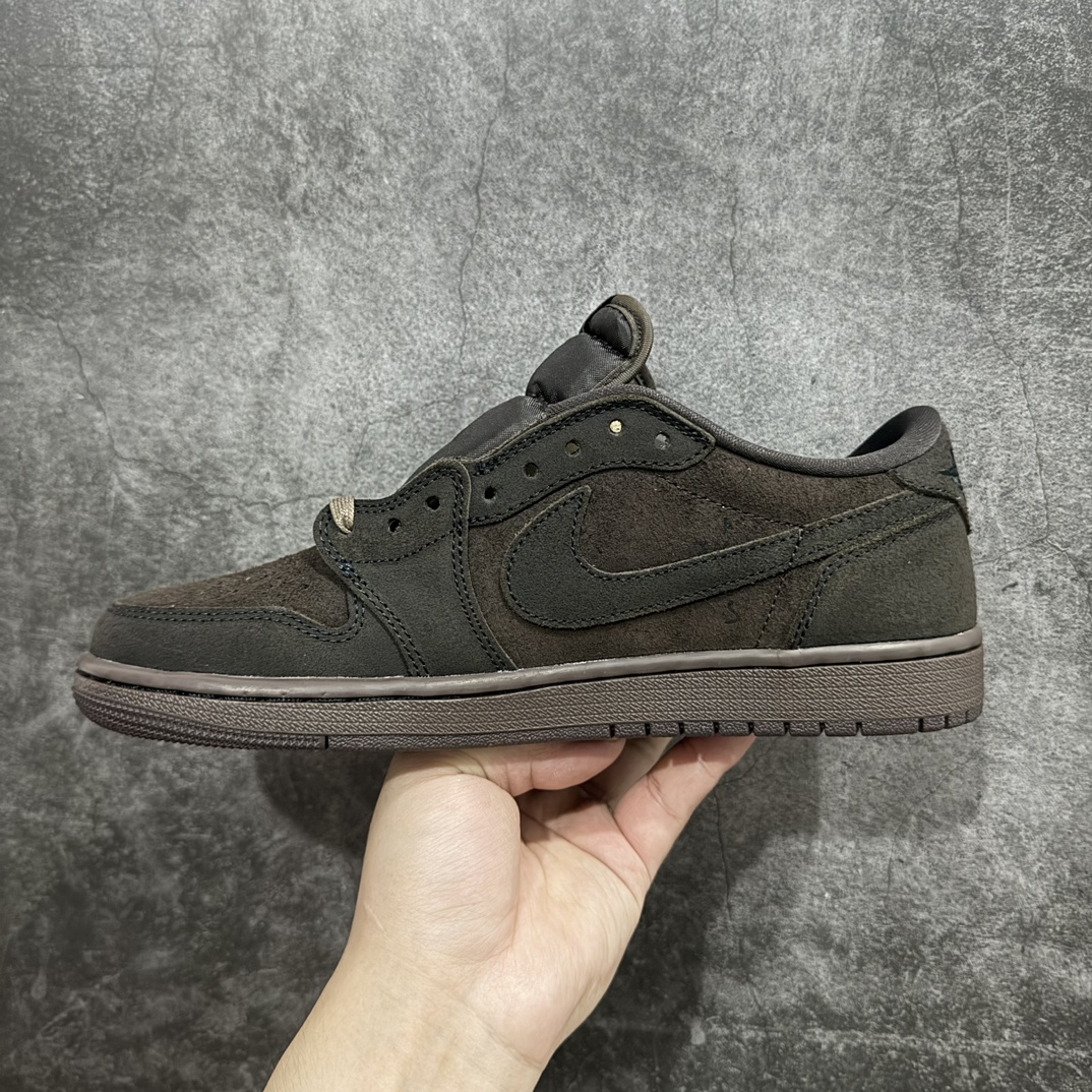 纯原TravisScottxAirJordanAJ1LowOGSPTS联名黑棕倒钩低帮DM7866-20