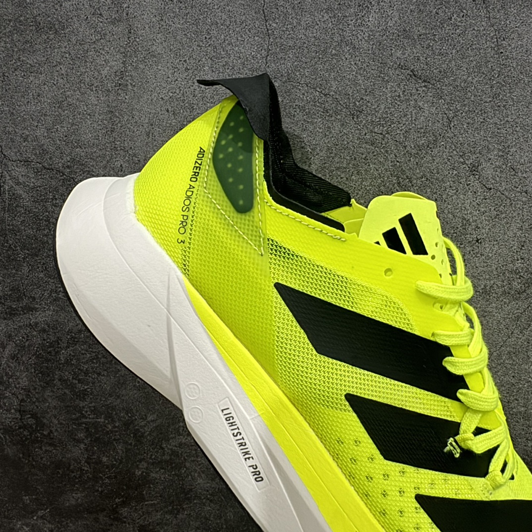 图片[7]-【公司级】adidas Adizero Adios Pro 3 舒适百搭减震防滑耐磨 低帮 碳板 马拉松跑步鞋 波士顿3代夏季透气网眼竞速跑鞋 GW7257nn延续爪型玻璃纤维推进系统 进化为全掌式的ENERGY RODS 2.0 从脚跟到脚趾的一体成形设计 强化整体推进力 提升速度表现 升级透气鞋面更具支撑性 利用ENGINEERED MESH技术进行不同密度织纹 强化支撑性 更使用50%以上的回收材料製成 减低塑料浪费 此外变薄的鞋舌为前掌提供更多空间 提供跑者更好的穿着感受 马牌轮胎大底耐磨性佳 大底全掌采用耐磨的Continental马牌轮胎大底 在各种环境下保有良好抓地力SIZE：36-45 编码：YX240250-鞋库