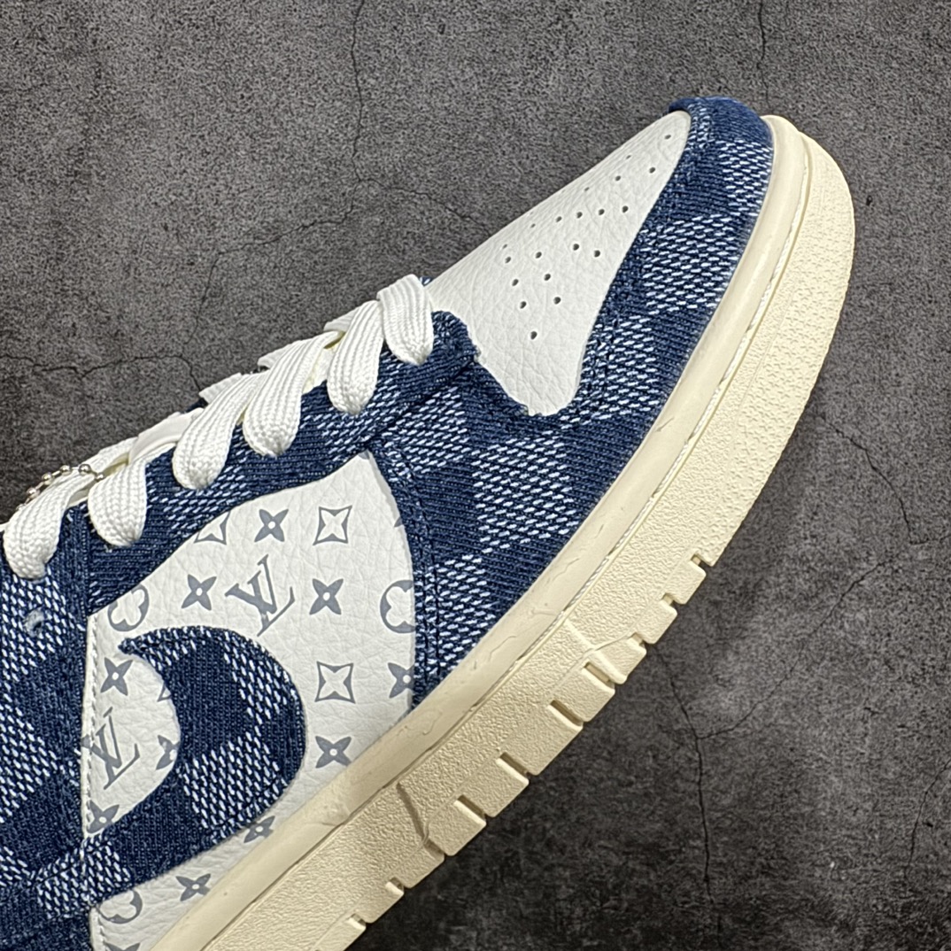 图片[6]-【定制版】Nike SB Dunk Low x Louis Vuitton 白深蓝牛仔n纯原大厂出品 极力推荐n原装头层材料 独家版型蒸餾加工n帶來的是更好的视觉和脚感体验n大厂纯原品质出货 清洁度 电绣工艺皮料切割干净无任何毛边 细节完美 官方货号：JH8310 949 尺码：36 36.5 37.5 38 38.5 39 40 40.5 41 42 42.5 43 44 44.5 45  编码：HXS260280-鞋库