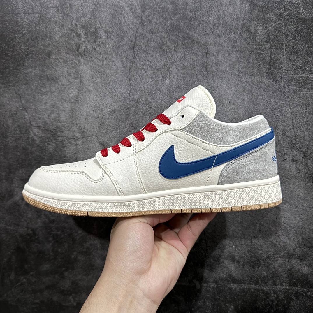 图片[2]-【定制版】Air Jordan 1 Low AJ1 乔1 Supreme联名-米蓝生胶 高端定制 低帮复古篮球鞋 SJ9950-022rn#定制鞋盒 大厂纯原品质出货 超高清洁度 皮料切割干净无任何毛边 细节完美 r 尺码：36 36.5 37.5 38 38.5 39 40 40.5 41 42 42.5 43 44 44.5 45 编码：HXS320340-鞋库