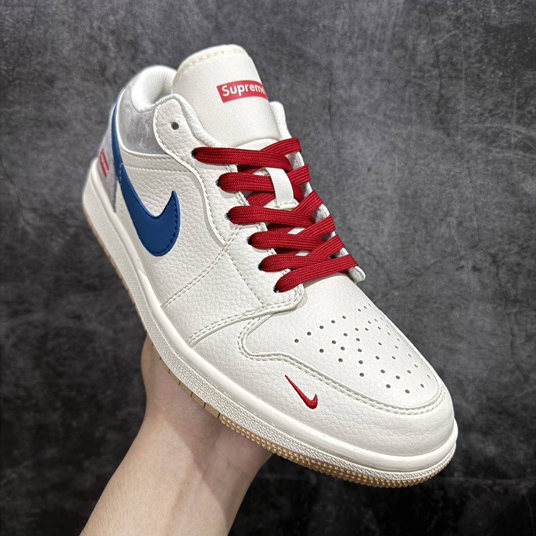 图片[3]-【定制版】Air Jordan 1 Low AJ1 乔1 Supreme联名-米蓝生胶 高端定制 低帮复古篮球鞋 SJ9950-022rn#定制鞋盒 大厂纯原品质出货 超高清洁度 皮料切割干净无任何毛边 细节完美 r 尺码：36 36.5 37.5 38 38.5 39 40 40.5 41 42 42.5 43 44 44.5 45 编码：HXS320340-鞋库