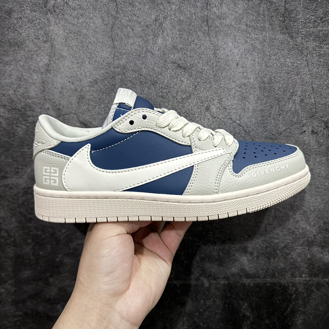 【定制版】Travis Scott x Nike Air Jordan 1 Low x GIVENCHY 米蓝nAir Jordan 1 Low 反转米蓝倒钩 纯原版本n全鞋采用原装头层皮，用料扎实 精雕细琢n鞋型极致还原 飞翼3D打印改良 深度立体四线中底拉帮皮料选材 钢印 背胶一应俱全 全新批次 原装原模大底全鞋原厂定制皮料，手感细腻正确折边工艺 完美细节诠释 官方货号：QY0568 957 Size：36 36.5 37.5 38 38.5 39 40 40.5 41 42 42.5 43 44 44.5 45 编码：HXS280300-鞋库