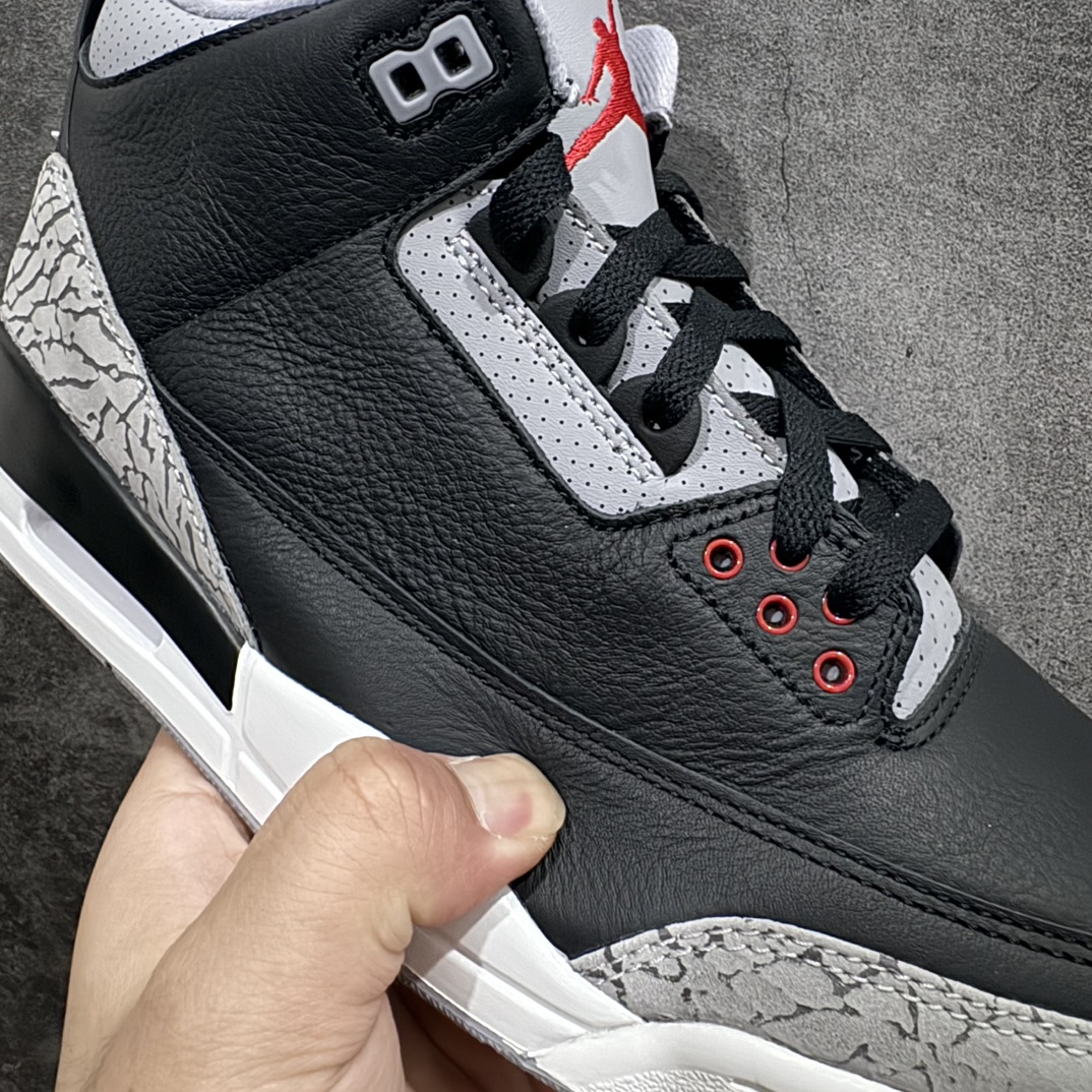 图片[5]-【纯原X版】Air Jordan 3 OG “Black Cement” 2024版aj3黑水泥出货  货号：DN3707-010nn原厂皮料 原装细纹磨砂爆裂纹n原楦原纸板开发 确保原汁原味原厂皮料质感色泽绝无偏差完美中底拉帮 原厂中底钢印 原档案大底 如假白送 大底纹路气垫通透度PU的回弹性均百分百还原原厂电绣鞋舌飞人刺绣针数立体讲究精细欢迎对比正品原鞋  尺码：40-47.5 编码：X450480-鞋库