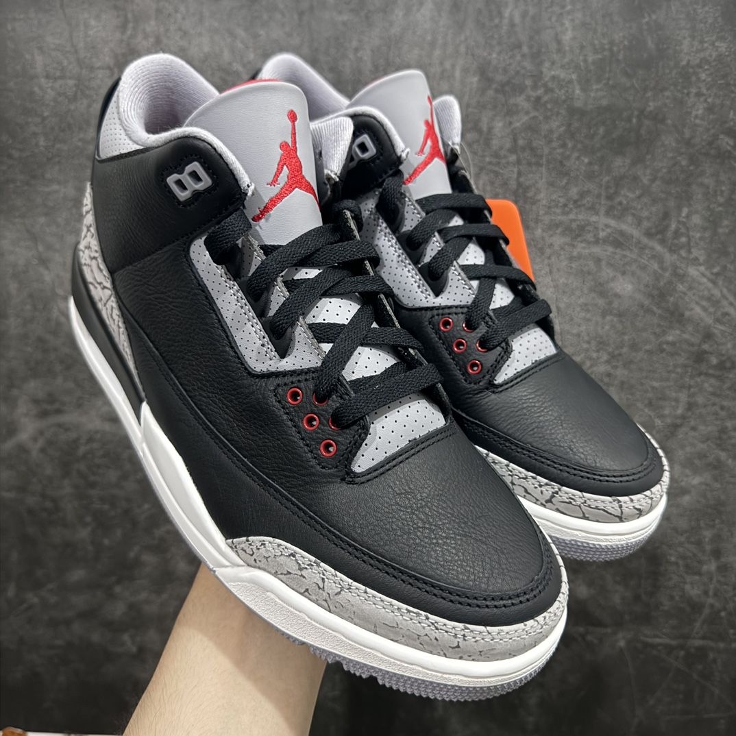 【纯原X版】Air Jordan 3 OG “Black Cement” 2024版aj3黑水泥出货  货号：DN3707-010nn原厂皮料 原装细纹磨砂爆裂纹n原楦原纸板开发 确保原汁原味原厂皮料质感色泽绝无偏差完美中底拉帮 原厂中底钢印 原档案大底 如假白送 大底纹路气垫通透度PU的回弹性均百分百还原原厂电绣鞋舌飞人刺绣针数立体讲究精细欢迎对比正品原鞋  尺码：40-47.5 编码：X450480-鞋库