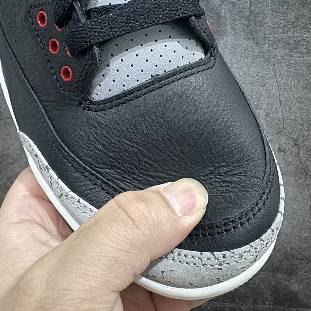 图片[6]-【纯原X版】Air Jordan 3 OG “Black Cement” 2024版aj3黑水泥出货  货号：DN3707-010nn原厂皮料 原装细纹磨砂爆裂纹n原楦原纸板开发 确保原汁原味原厂皮料质感色泽绝无偏差完美中底拉帮 原厂中底钢印 原档案大底 如假白送 大底纹路气垫通透度PU的回弹性均百分百还原原厂电绣鞋舌飞人刺绣针数立体讲究精细欢迎对比正品原鞋  尺码：40-47.5 编码：X450480-鞋库