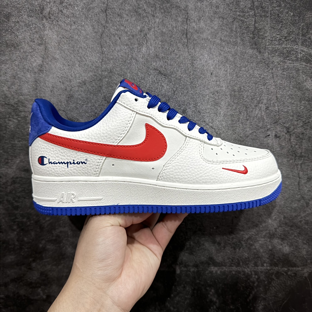 【定制版】Nk Air Force 1\’07 Low x Champion 冠军联名-蓝白红 空军一号低帮休闲板鞋 KK1988-002rn#原楦头原纸板 原装鞋盒 定制五金配件 内置全掌气垫 原厂鞋底 r 尺码：36 36.5 37.5 38 38.5 39 40 40.5 41 42 42.5 43 44 44.5 45  编码：HXS310320-鞋库